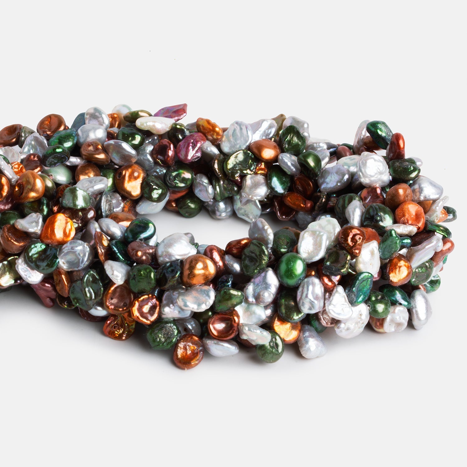 8x7mm Multicolor Keshi Pearls 15 inch 80 beads - The Bead Traders