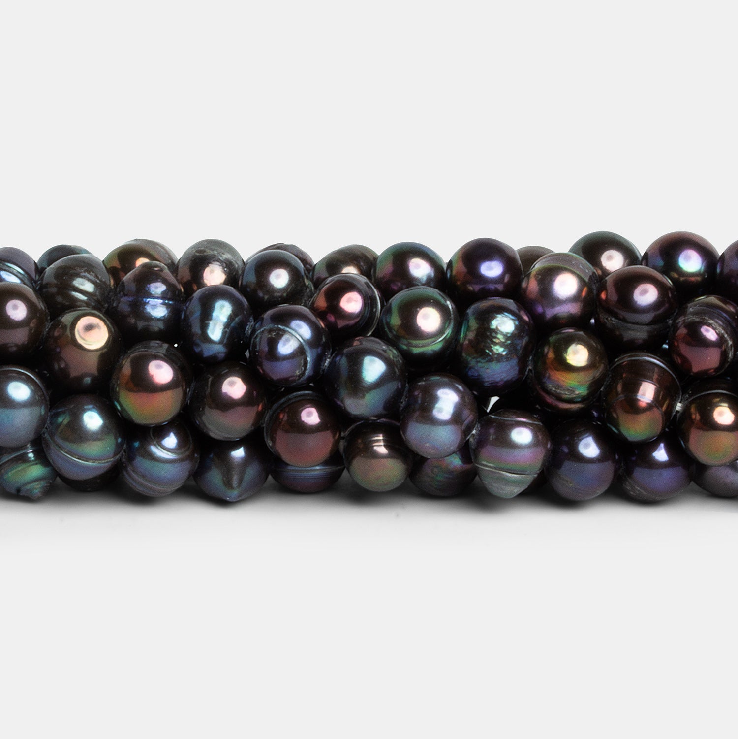 8x7mm Peacock Baroque Pearls 15 inch 55 beads - The Bead Traders