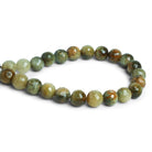 9 - 10mm Green Cat's Eye Quartz Faceted Rounds 8 inch 23 beads - The Bead Traders