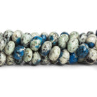 9 - 10mm K2 Azurite Granite Plain Rondelles 16 inch 63 beads - The Bead Traders