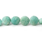 9-10mm Matte Amazonite plain coins 7.5 inch 19 beads - The Bead Traders