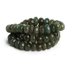 9 - 10mm Moss Aquamarine Plain Rondelles 16 inch 70 beads - The Bead Traders