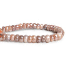 9 - 10mm Mystic Peach Moonstone Faceted Rondelles 8 inch 35 beads - The Bead Traders