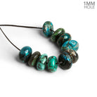 9 - 10mm Natural Hubei Turquoise Plain Rondelles 10 Beads - The Bead Traders