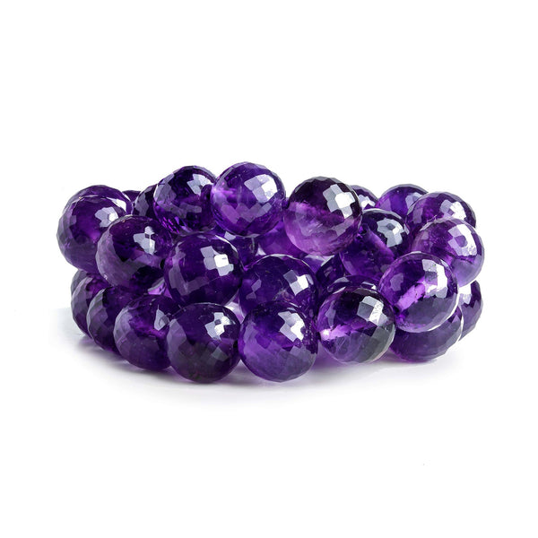 9-11 Amethyst Faceted Round Beads 17 inch 41 pieces