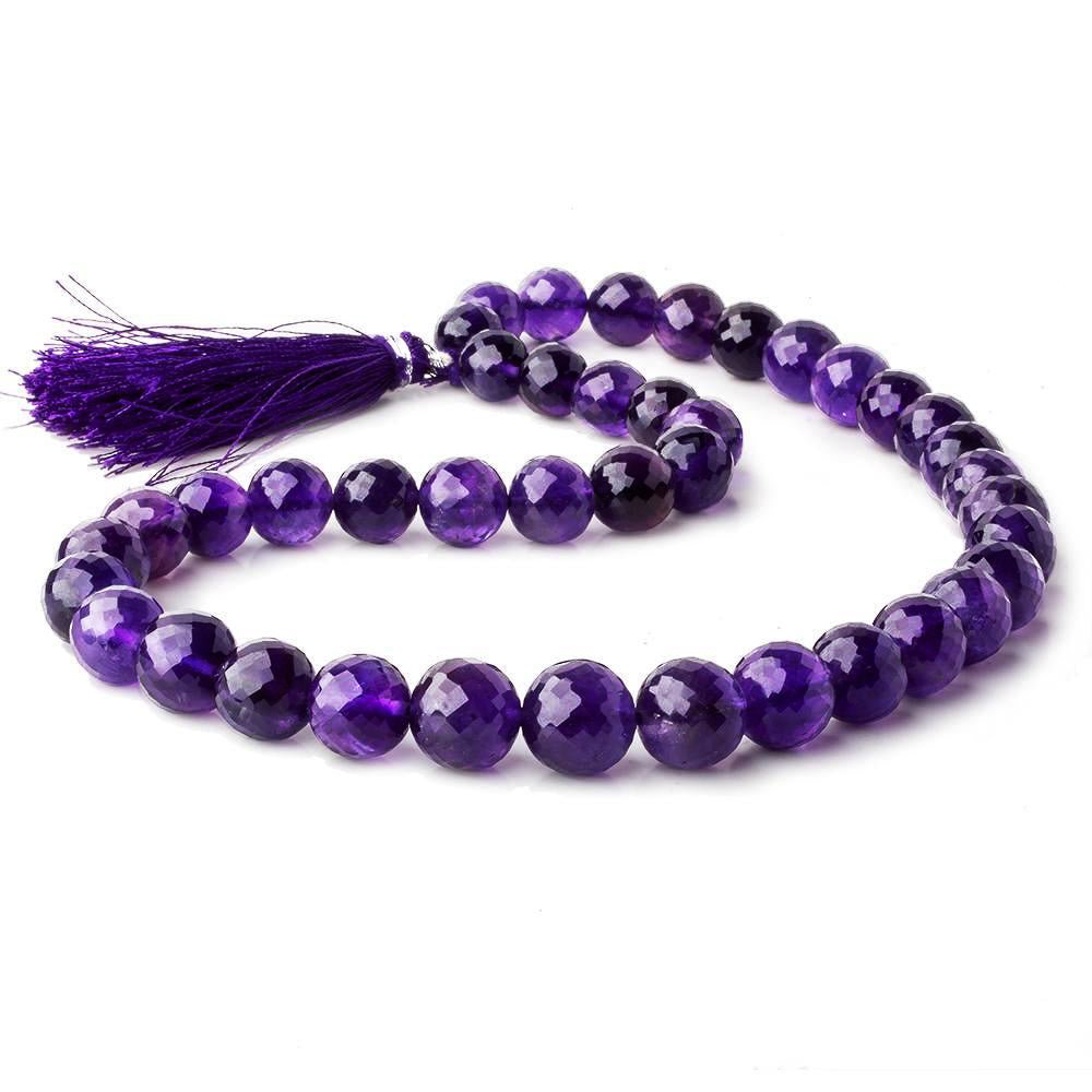 9-11 Amethyst Faceted Round Beads 17 inch 41 pieces - The Bead Traders