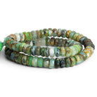 9 - 11mm Blue Peruvian Opal Faceted Rondelles 17 inch 90 beads - The Bead Traders