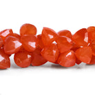 9 - 11mm Carnelian Top - Drilled Faceted Trillions 7.5 inch 41 beads - The Bead Traders