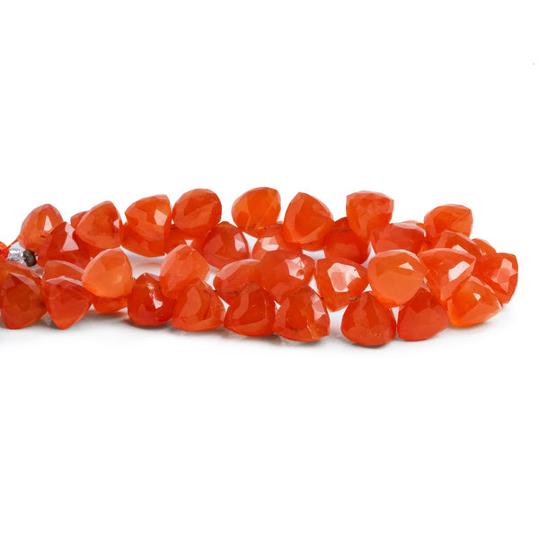 9-11mm Carnelian Top-Drilled Faceted Trillions 7.5 inch 41 beads