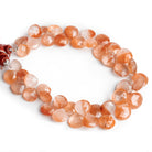 9 - 11mm Ferrous Quartz Faceted Hearts 8 inch 41 beads - The Bead Traders