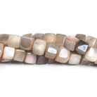 9 - 11mm Mystic Multi Moonstone Plain Cubes 7.5 inch 22 beads - The Bead Traders