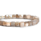 9 - 11mm Mystic Multi Moonstone Plain Cubes 7.5 inch 22 beads - The Bead Traders