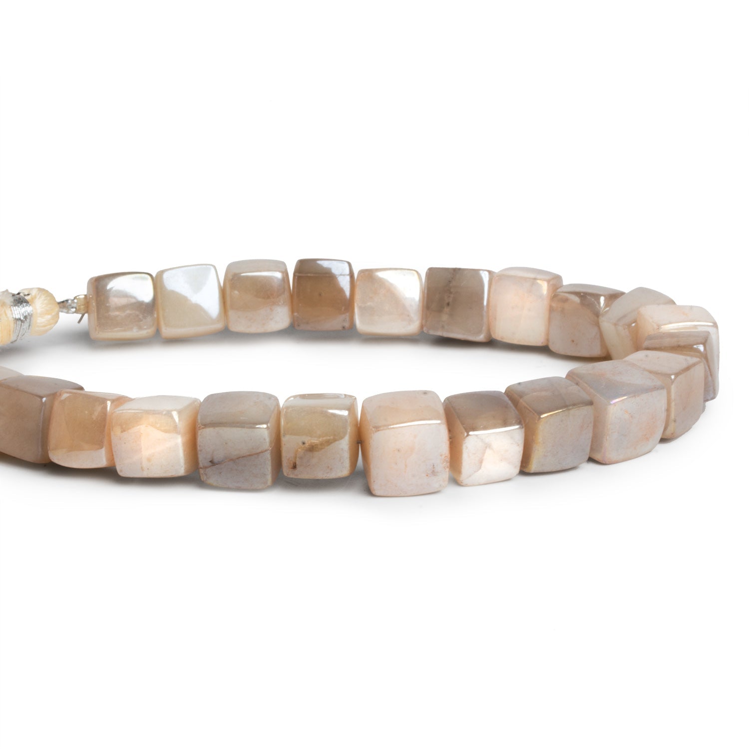 9 - 11mm Mystic Multi Moonstone Plain Cubes 7.5 inch 22 beads - The Bead Traders