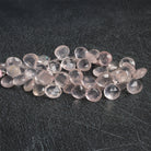 9 - 12mm Rose Quartz Faceted Hearts 8 inch 45 beads - The Bead Traders