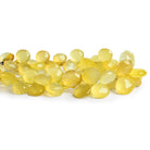 9 - 14mm Lemon Chiffon Chalcedony Faceted Hearts 8 inch 41 beads - The Bead Traders