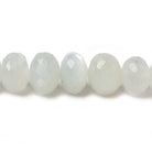 9 - 14mm White Moonstone Faceted Rondelles 47 beads - The Bead Traders