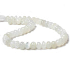 9 - 14mm White Moonstone Faceted Rondelles 47 beads - The Bead Traders