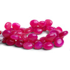 9 - 15mm Hot Pink Chalcedony Plain Hearts 7.5 inch 35 beads - The Bead Traders