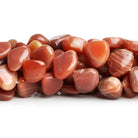 9 - 17mm Peach Moonstone Plain Hearts 14 inch 31 beads - The Bead Traders