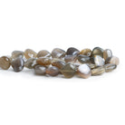 9 - 18mm Grey Moonstone Plain Hearts 12 inch 32 beads - The Bead Traders