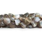 9 - 18mm Grey Moonstone Plain Hearts 12 inch 32 beads - The Bead Traders