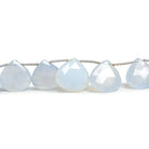 9-19mm Turkish Natural Chalcedony Hearts & Pears 9 inch 15 beads - The Bead Traders