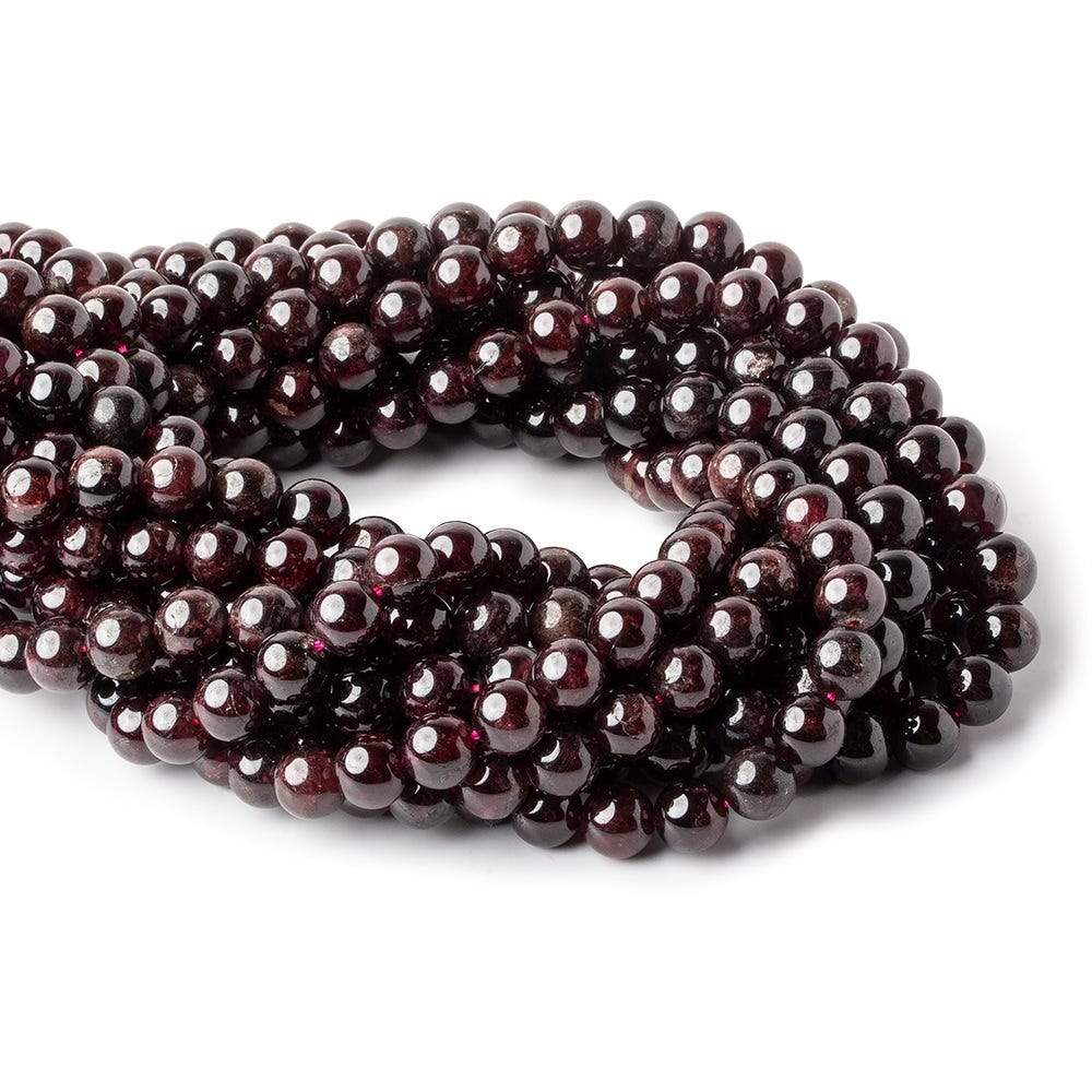 9-9.5mm Garnet Plain Round Beads 15.5 inch 42 pieces A - The Bead Traders