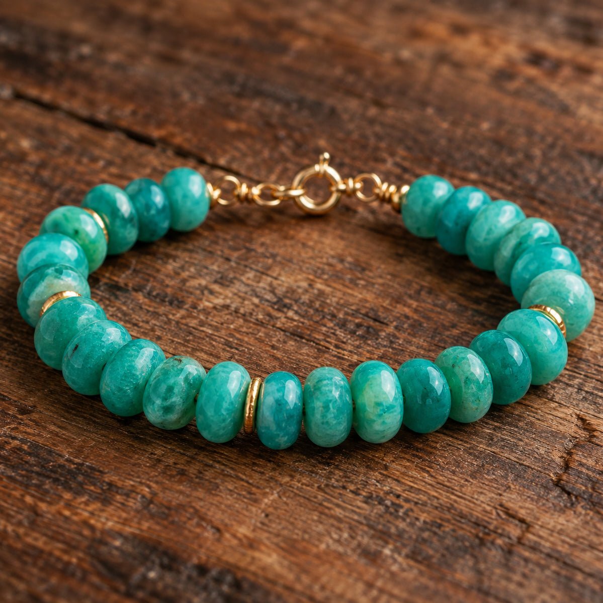 9mm Amazonite Plain Rondelles 17 inch 81 beads - The Bead Traders