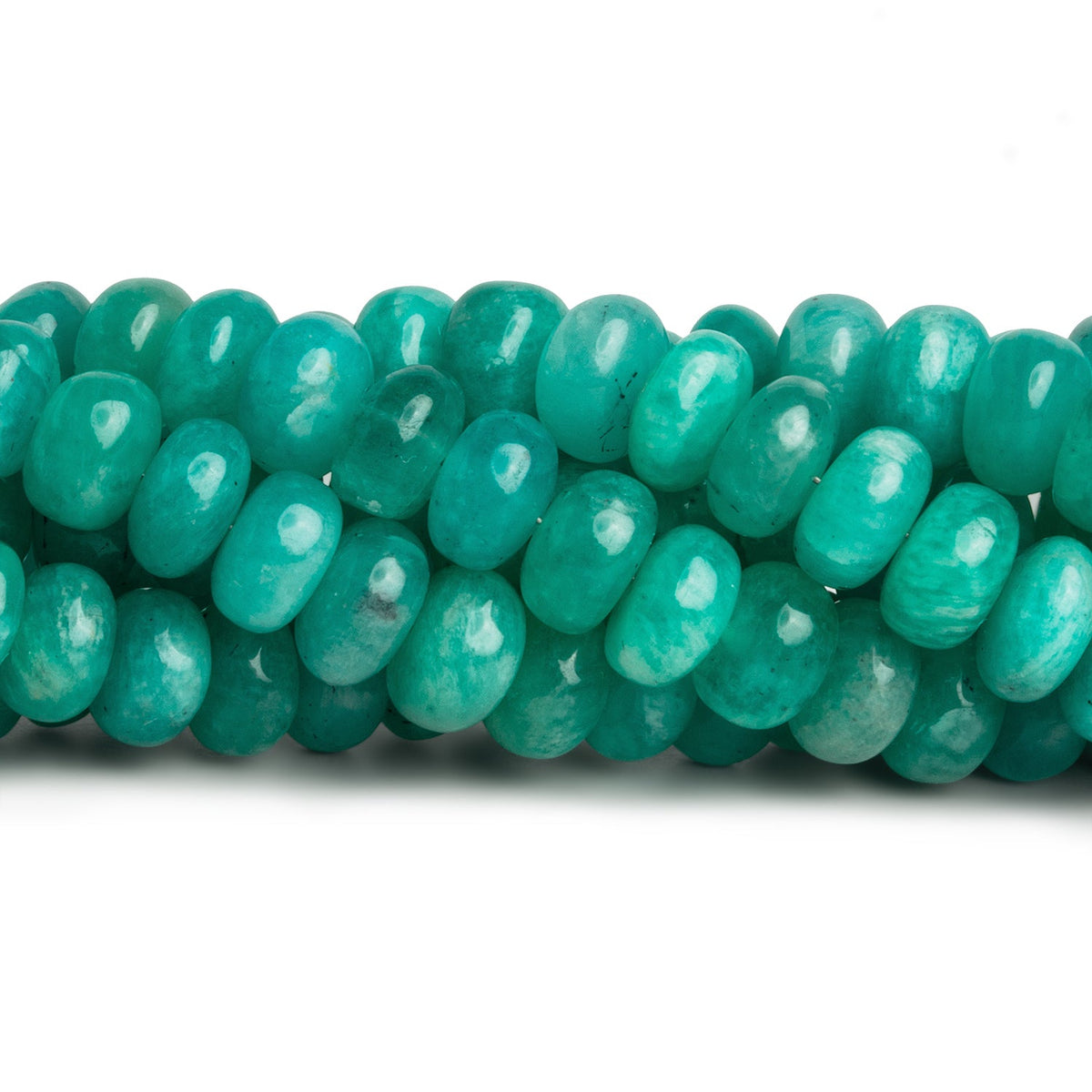 9mm Amazonite Plain Rondelles 17 inch 81 beads - The Bead Traders