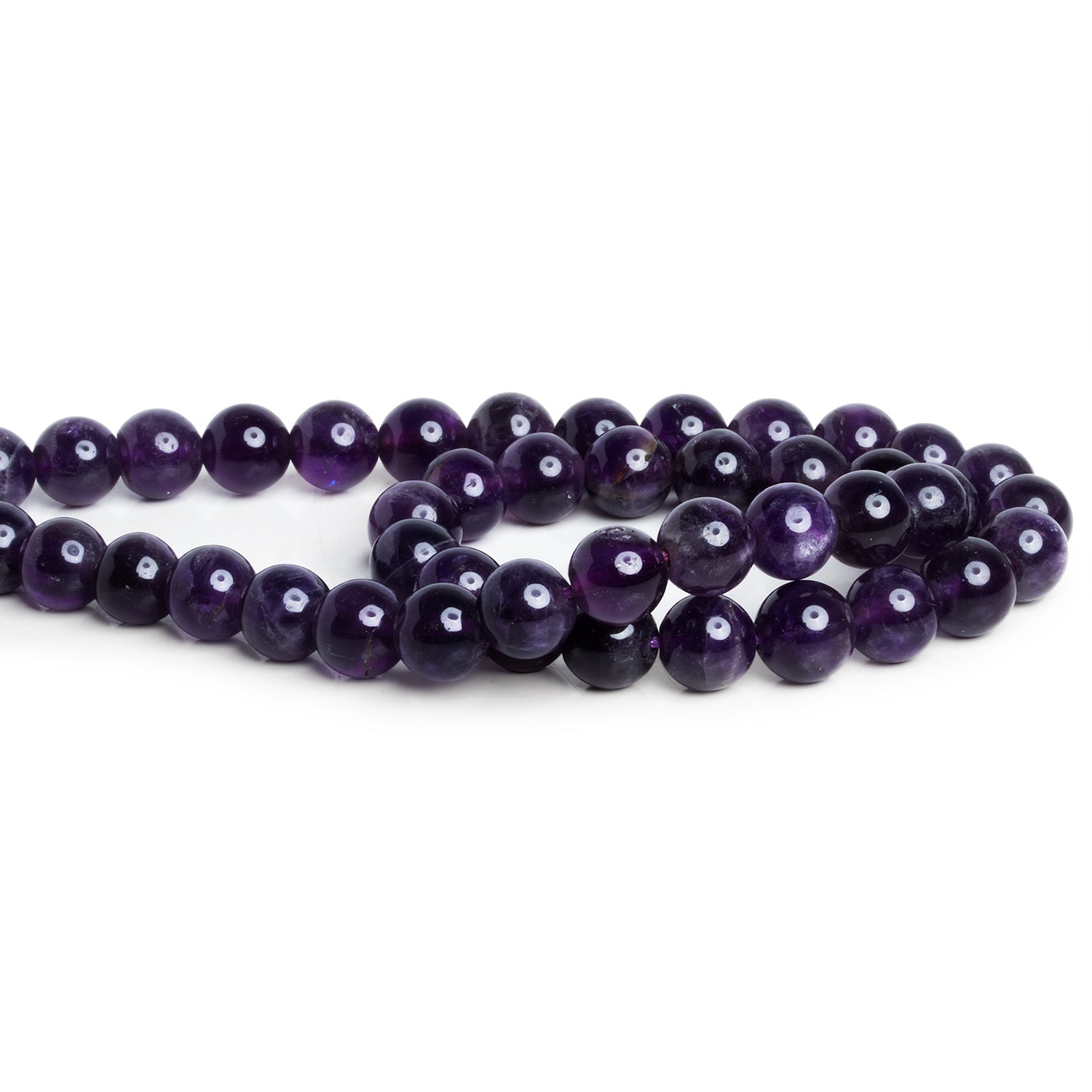 9mm Amethyst Plain Rounds 16 inch 44 beads - The Bead Traders