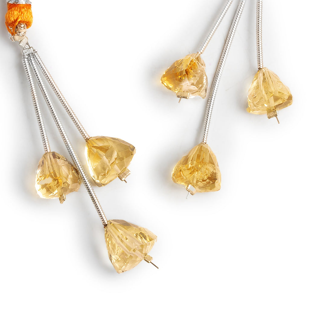 9mm Citrine Trillion Focals 3 Beads - The Bead Traders