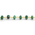 9mm Emerald Rondelle Gold Chain 24 beads - The Bead Traders
