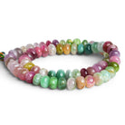 9mm Multicolor Tourmaline Plain Rondelles 16 inch 65 beads - The Bead Traders