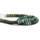 9mm Shaded Moss Aquamarine Plain Rondelles 12 inch 68 beads - The Bead Traders