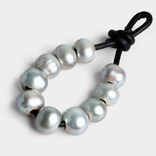 9mm Silver Baroque Large Hole Pearls 10 beads