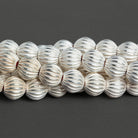 9mm Silver Plated Copper Corrugated Rounds 8 inch 23 beads - The Bead Traders