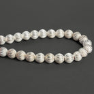 9mm Silver Plated Copper Corrugated Rounds 8 inch 23 beads - The Bead Traders