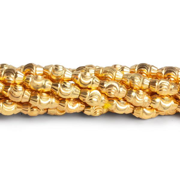 9x5mm Gold Plated Brass Ellipse Cut Bicones 8 inch 21 beads