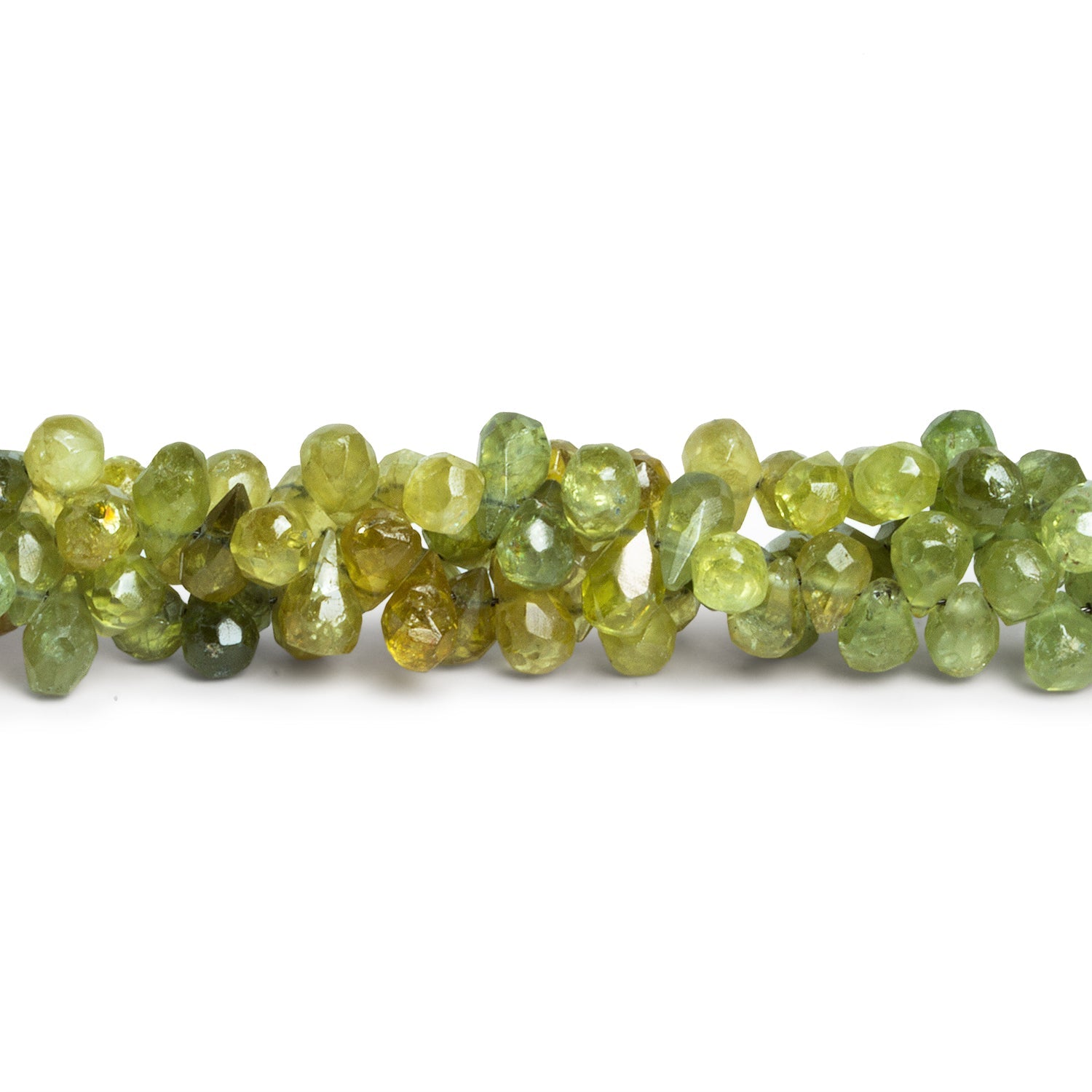 9x5mm Grossular Garnet Faceted Teardrops 7 inch 55 beads - The Bead Traders