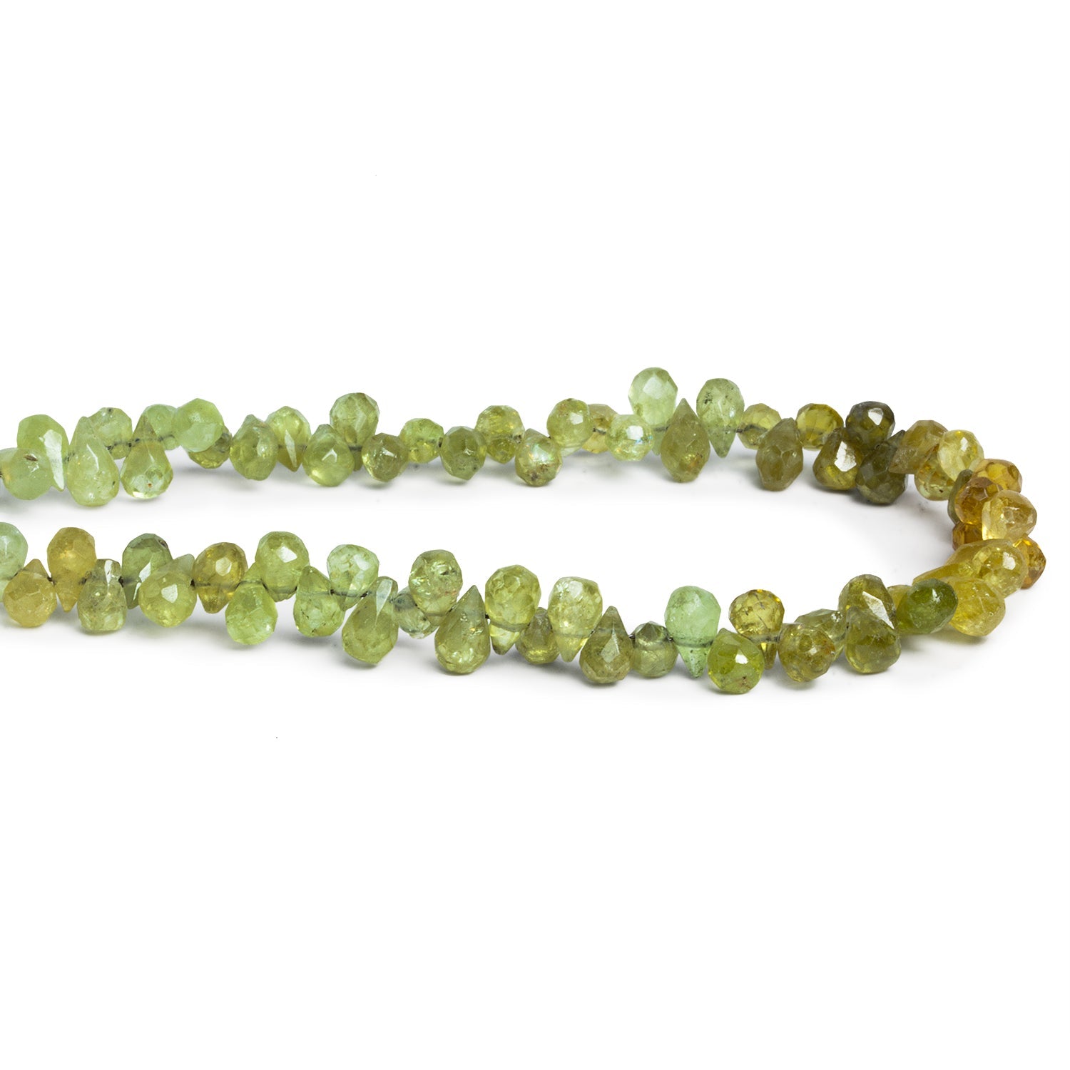 9x5mm Grossular Garnet Faceted Teardrops 7 inch 55 beads - The Bead Traders