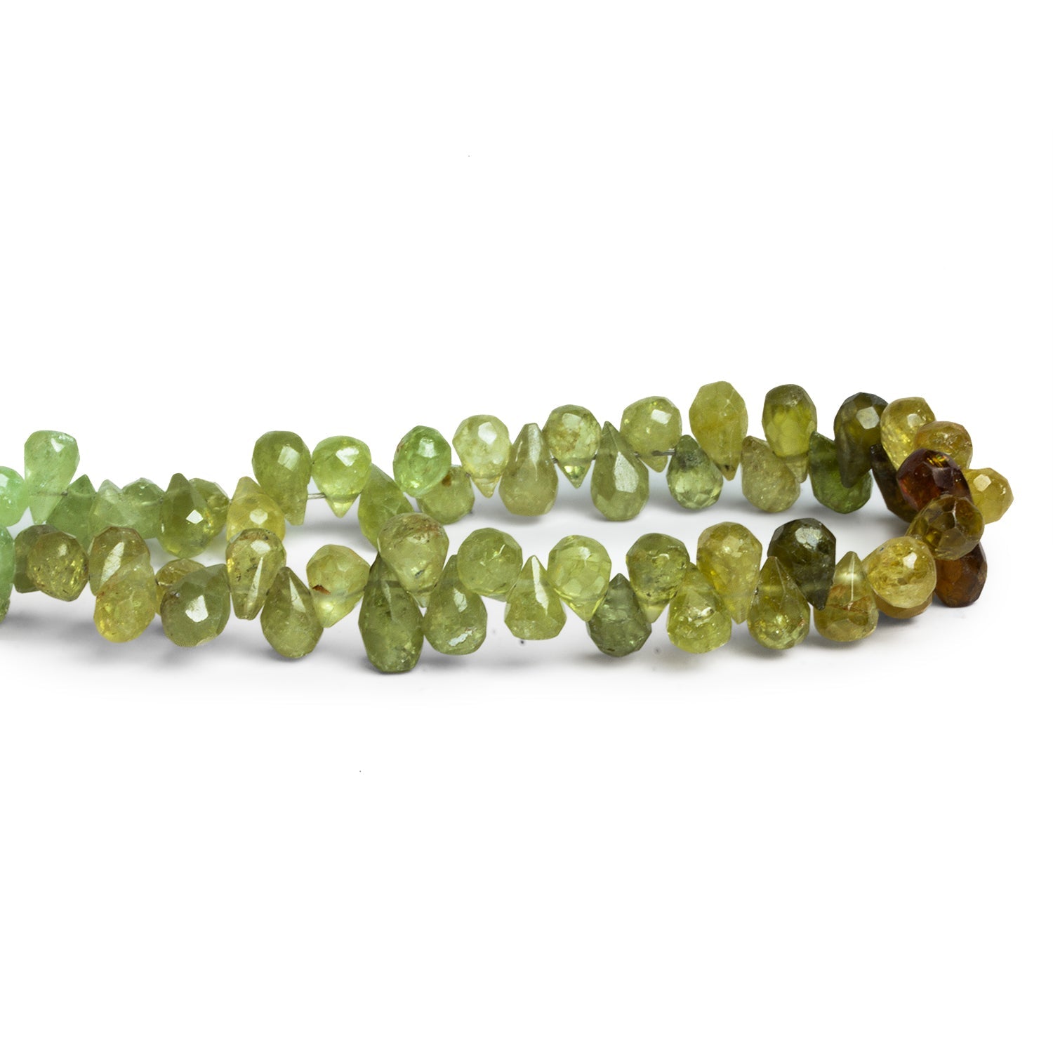 9x5mm Grossular Garnet Faceted Teardrops 7 inch 55 beads - The Bead Traders
