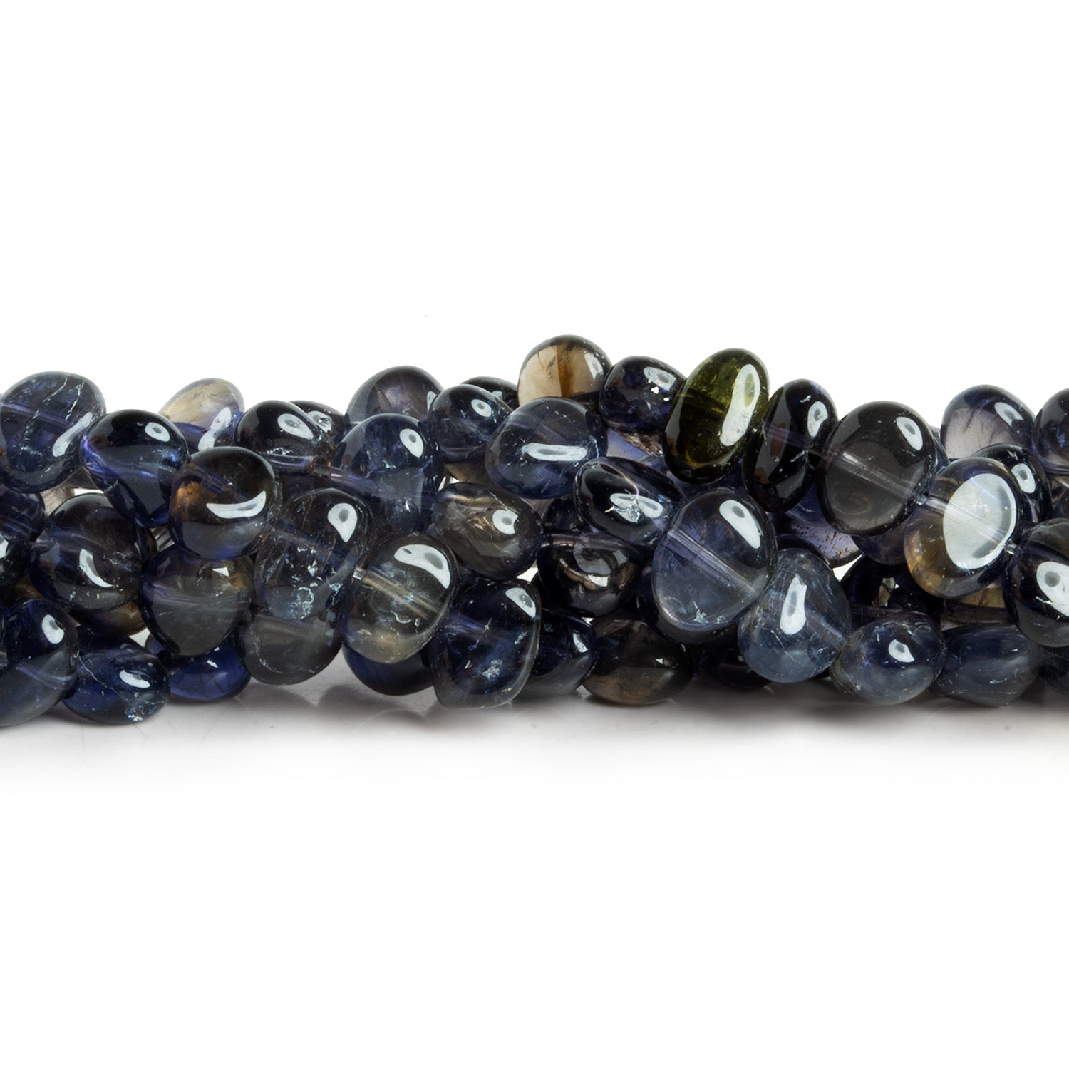 9x5mm Iolite Side Drilled Plain Nuggets 16 inch 70 beads - The Bead Traders