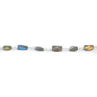 9x5mm Labradorite Faceted Rectangle Silver Chain 20 Beads - The Bead Traders