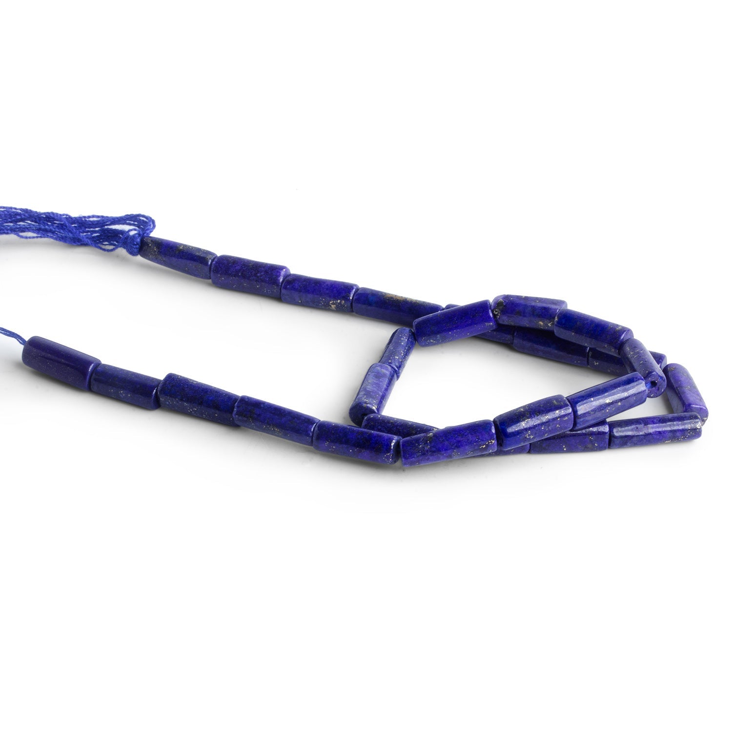 9x5mm Lapis Lazuli Handcut Tubes 12 inch 24 beads - The Bead Traders