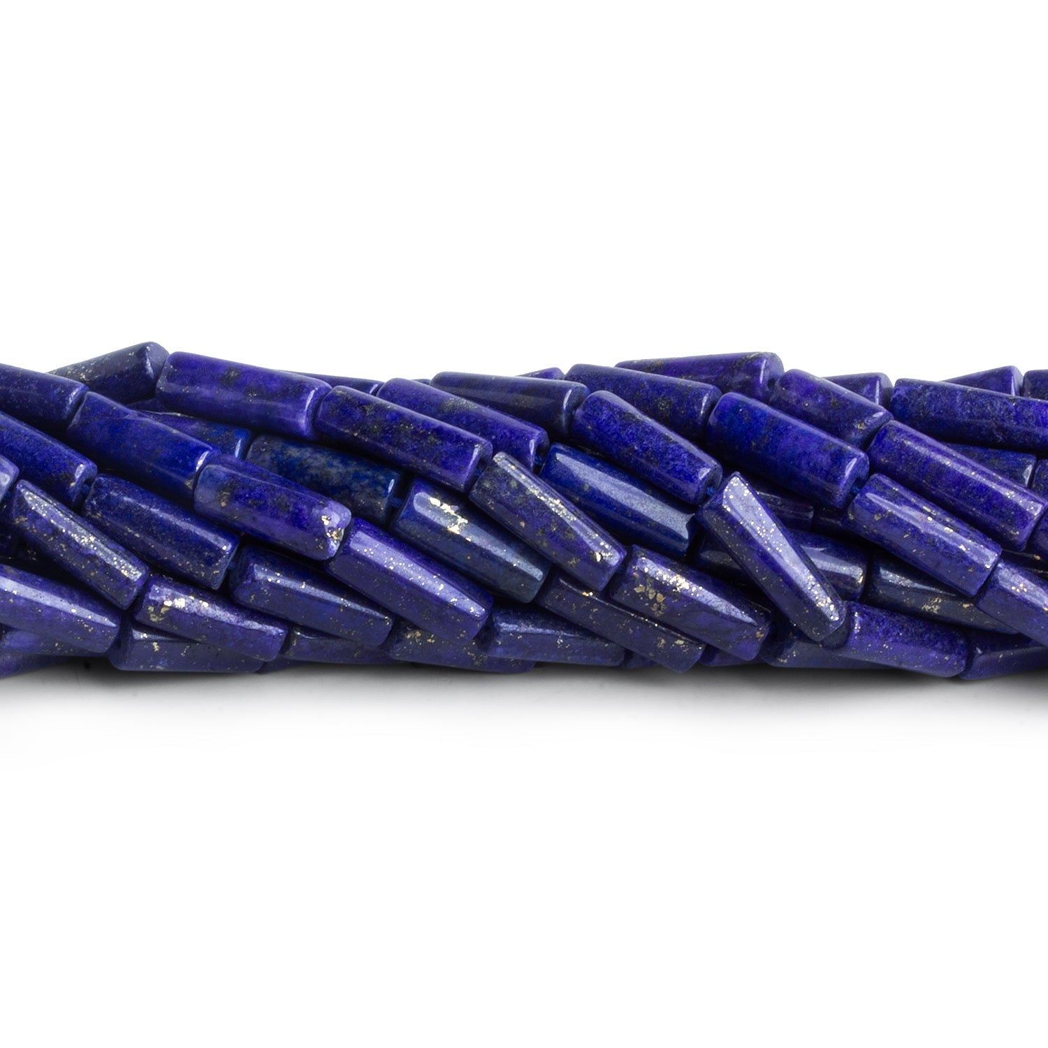 9x5mm Lapis Lazuli Handcut Tubes 12 inch 24 beads - The Bead Traders
