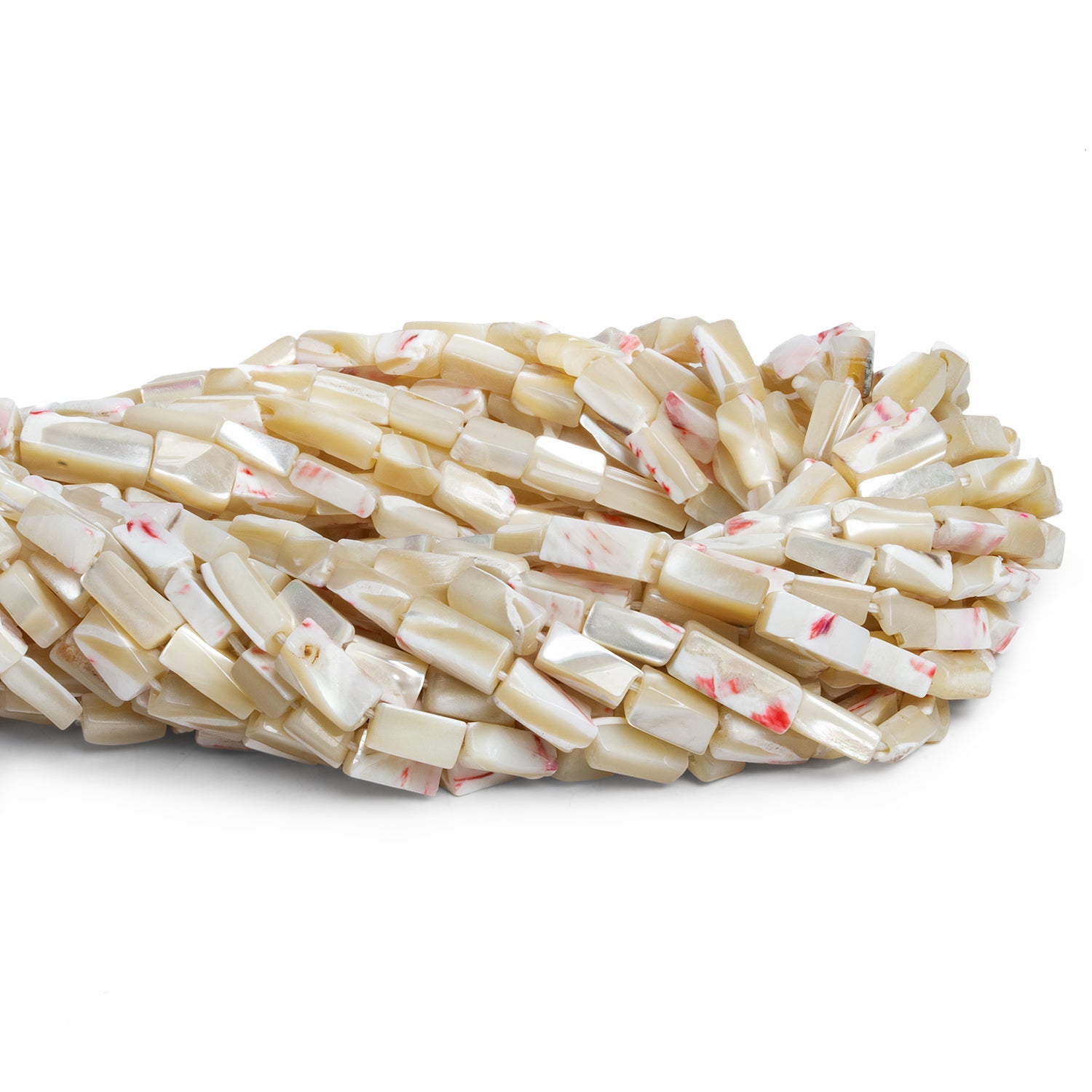 9x5mm Mother of Pearl Plain Rectangles 14 inch 33 beads - The Bead Traders