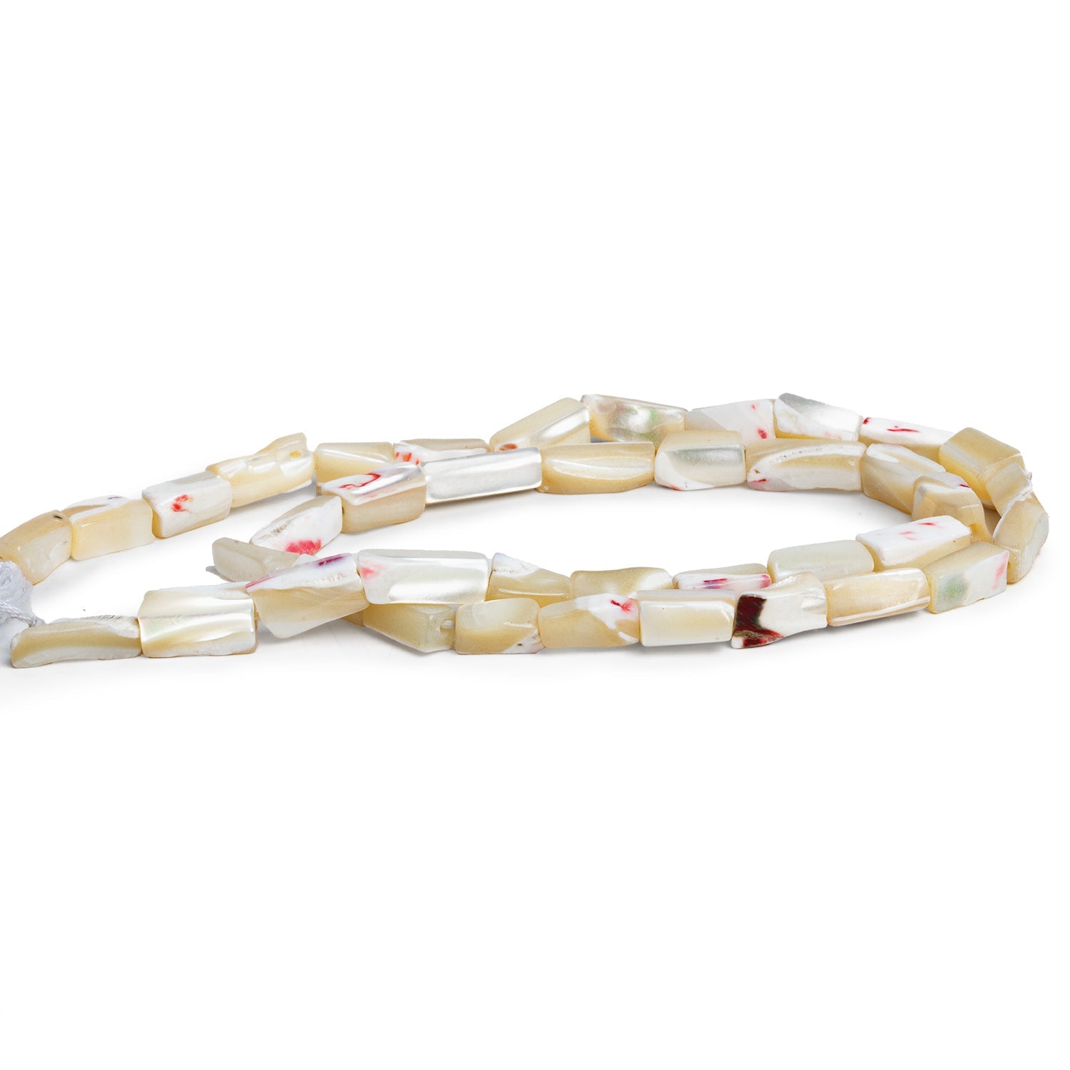 9x5mm Mother of Pearl Plain Rectangles 14 inch 33 beads - The Bead Traders