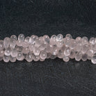9x5mm Rose Quartz Faceted Teardrops 7.5 inch 75 beads - The Bead Traders
