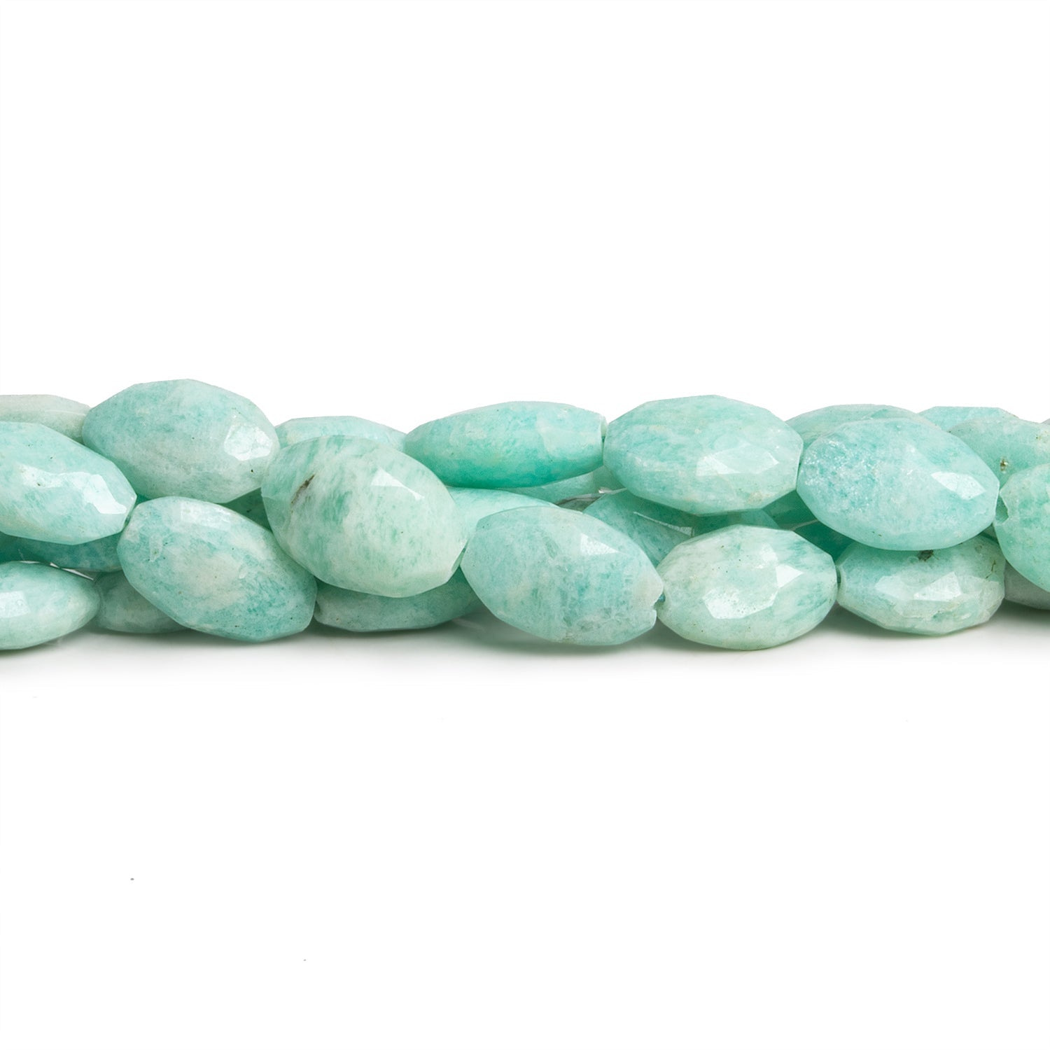 9x6mm Amazonite Faceted Ovals 8 inch 20 beads - The Bead Traders