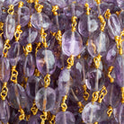 9x6mm Amethyst Faceted Oval Gold Chain 21 beads - The Bead Traders